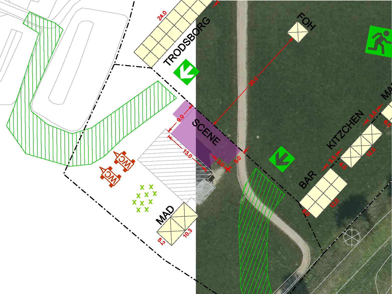 Pladstegning og eventplan